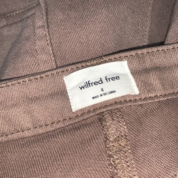 Aritzia WILFRED FREE Melina Cotton Twill Straight Leg Pants, Size 4 deep taupe - Picture 9 of 16
